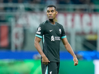 Ryan Gravenberch of Liverpool FC looks on during the UEFA Champions League 2024/25 League Phase MD1 match between AC Milan and Liverpool FC...