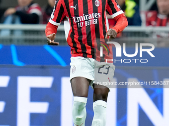 Fikayo Tomori of AC Milan during the UEFA Champions League 2024/25 League Phase MD1 match between AC Milan and Liverpool FC at Stadio San Si...