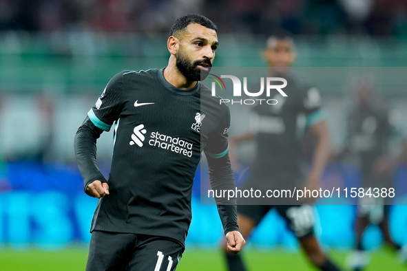 Mohamed Salah of Liverpool FC during the UEFA Champions League 2024/25 League Phase MD1 match between AC Milan and Liverpool FC at Stadio Sa...