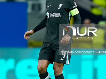 Virgil van Dijk of Liverpool FC during the UEFA Champions League 2024/25 League Phase MD1 match between AC Milan and Liverpool FC at Stadio...