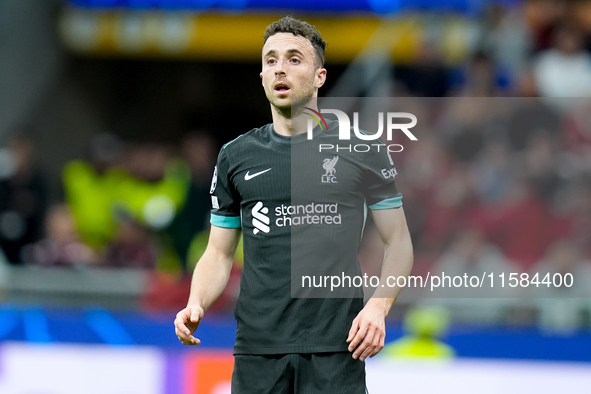 Diogo Jota of Liverpool FC looks on during the UEFA Champions League 2024/25 League Phase MD1 match between AC Milan and Liverpool FC at Sta...