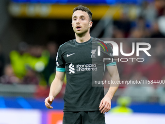 Diogo Jota of Liverpool FC looks on during the UEFA Champions League 2024/25 League Phase MD1 match between AC Milan and Liverpool FC at Sta...