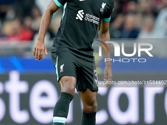 Ryan Gravenberch of Liverpool FC during the UEFA Champions League 2024/25 League Phase MD1 match between AC Milan and Liverpool FC at Stadio...