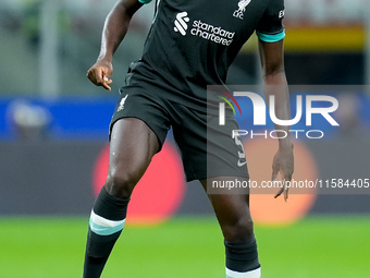 Ibrahima Konate' of Liverpool FC during the UEFA Champions League 2024/25 League Phase MD1 match between AC Milan and Liverpool FC at Stadio...