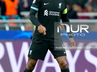 Virgil van Dijk of Liverpool FC during the UEFA Champions League 2024/25 League Phase MD1 match between AC Milan and Liverpool FC at Stadio...