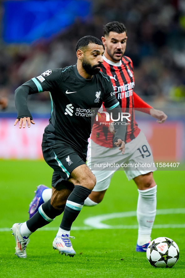 Mohamed Salah of Liverpool FC during the UEFA Champions League 2024/25 League Phase MD1 match between AC Milan and Liverpool FC at Stadio Sa...