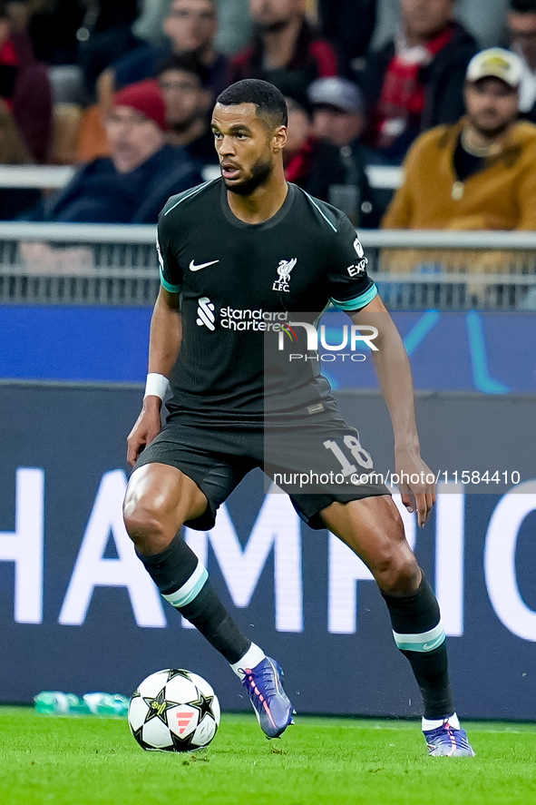 Cody Gakpo of Liverpool FC during the UEFA Champions League 2024/25 League Phase MD1 match between AC Milan and Liverpool FC at Stadio San S...