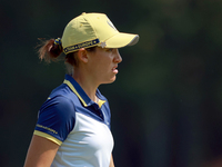 GAINESVILLE, VIRGINIA - SEPTEMBER 15: Albane Valenzuela of Team Europe walks on the 12th fairway during the final round of the Solheim Cup a...