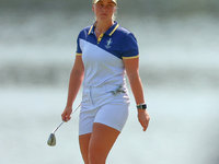 GAINESVILLE, VIRGINIA - SEPTEMBER 15: Maja Stark of Team Europe walks on the 12th green during the final round of the Solheim Cup at Robert...