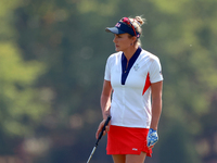 GAINESVILLE, VIRGINIA - SEPTEMBER 15: Lexi Thompson of the United States walks on the 12th fairway during the final round of the Solheim Cup...