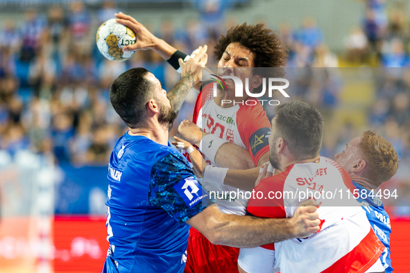 Ali Ismail Mohamed Zeinelabedin Ali  during the match EHF Champions League Men match between  Orlen Wisla Plock and Dinamo Bucuresti in Ploc...