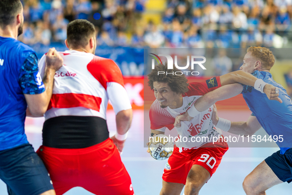 Ali Ismail Mohamed Zeinelabedin Ali  during the match EHF Champions League Men match between  Orlen Wisla Plock and Dinamo Bucuresti in Ploc...