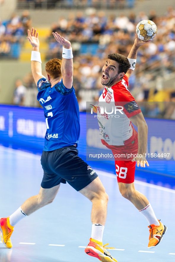 Tomas Piroch, Alex Pascual Garcia  during the match EHF Champions League Men match between  Orlen Wisla Plock and Dinamo Bucuresti in Plock,...