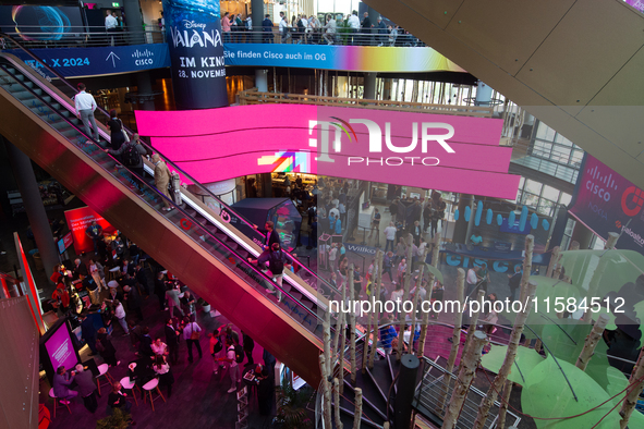 General view of the inside of Cinedom at Media Park on the opening day of Deutsche Telekom's Digital X event in Cologne, Germany, on Septemb...