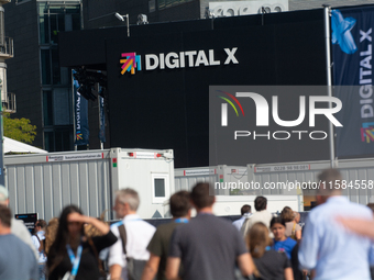 General view of Media Park on the opening day of Deutsche Telekom's Digital X event in Cologne, Germany, on September 18, 2024. (