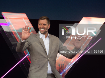 Dirk Nowitzki, a basketball player, is seen on the opening day of Deutsche Telekom's digital X event at Media Park in Cologne, Germany, on S...