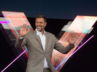 Dirk Nowitzki, a basketball player, is seen on the opening day of Deutsche Telekom's digital X event at Media Park in Cologne, Germany, on S...