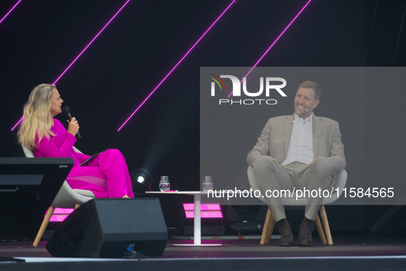 Dirk Nowitzki, a basketball player, is seen on the opening day of Deutsche Telekom's Digital X event at Media Park in Cologne, Germany, on S...