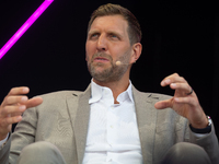 Dirk Nowitzki, a basketball player, is seen on the opening day of Deutsche Telekom's Digital X event at Media Park in Cologne, Germany, on S...