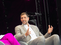 Dirk Nowitzki, a basketball player, is seen on the opening day of Deutsche Telekom's Digital X event at Media Park in Cologne, Germany, on S...