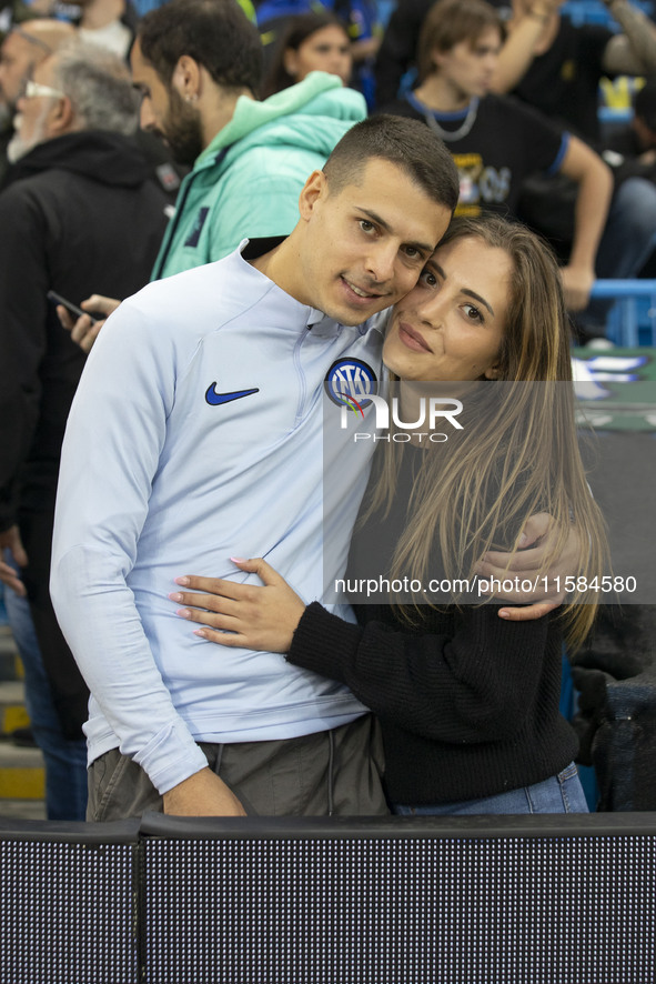 Inter Milan fans during the UEFA Champions League group stage match between Manchester City and Football Club Internazionale Milano at the E...