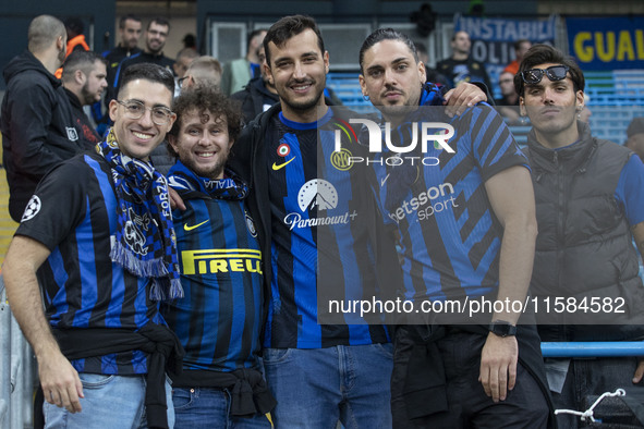 During the UEFA Champions League group stage match between Manchester City and Football Club Internazionale Milano at the Etihad Stadium in...