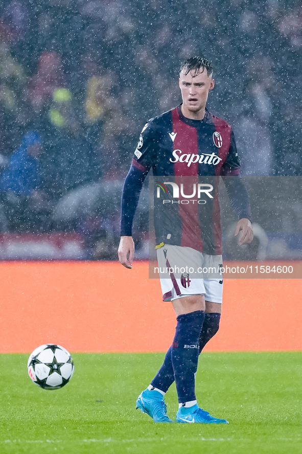 Sam Beukema of Bologna FC during the UEFA Champions League 2024/25 League Phase MD1 match between Bologna FC and FC Shakhtar Donetsk at Stad...