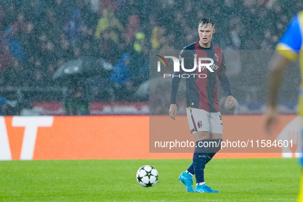 Sam Beukema of Bologna FC during the UEFA Champions League 2024/25 League Phase MD1 match between Bologna FC and FC Shakhtar Donetsk at Stad...