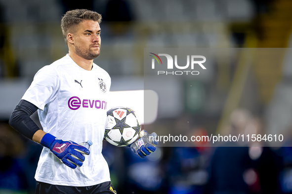 Borussia Dortmund goalkeeper Alexander Meyer during the match between Club Brugge and Borussia Dortmund at the Jan Breydelstadion for the Ch...