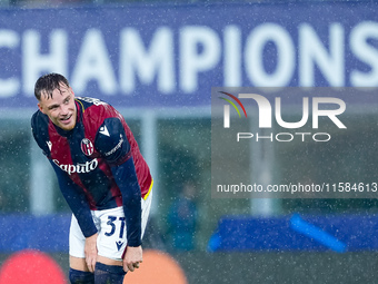 Sam Beukema of Bologna FC looks on during the UEFA Champions League 2024/25 League Phase MD1 match between Bologna FC and FC Shakhtar Donets...