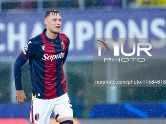 Sam Beukema of Bologna FC looks on during the UEFA Champions League 2024/25 League Phase MD1 match between Bologna FC and FC Shakhtar Donets...