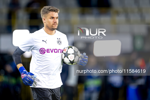 Borussia Dortmund goalkeeper Alexander Meyer during the match between Club Brugge and Borussia Dortmund at the Jan Breydelstadion for the Ch...