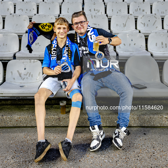 Supporters of Club Brugge during the match between Club Brugge and Borussia Dortmund at the Jan Breydelstadion for the Champions League, Lea...