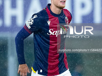 Sam Beukema of Bologna FC looks on during the UEFA Champions League 2024/25 League Phase MD1 match between Bologna FC and FC Shakhtar Donets...