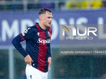 Sam Beukema of Bologna FC looks on during the UEFA Champions League 2024/25 League Phase MD1 match between Bologna FC and FC Shakhtar Donets...