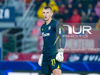 Dmytro Riznyk of FC Shakhtar Donetsk looks on during the UEFA Champions League 2024/25 League Phase MD1 match between Bologna FC and FC Shak...