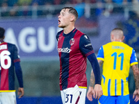 Sam Beukema of Bologna FC yells during the UEFA Champions League 2024/25 League Phase MD1 match between Bologna FC and FC Shakhtar Donetsk a...