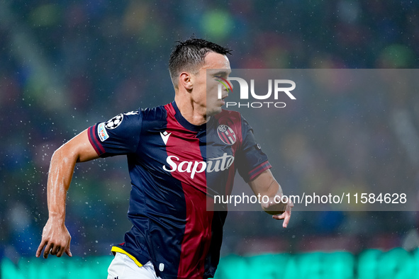 Nikola Moro of Bologna FC during the UEFA Champions League 2024/25 League Phase MD1 match between Bologna FC and FC Shakhtar Donetsk at Stad...