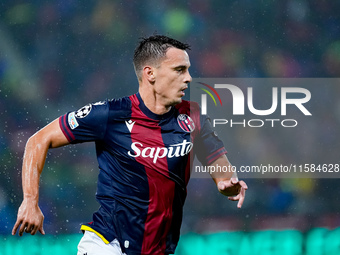 Nikola Moro of Bologna FC during the UEFA Champions League 2024/25 League Phase MD1 match between Bologna FC and FC Shakhtar Donetsk at Stad...