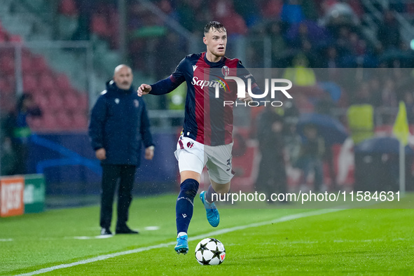 Sam Beukema of Bologna FC during the UEFA Champions League 2024/25 League Phase MD1 match between Bologna FC and FC Shakhtar Donetsk at Stad...