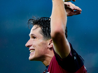 Giovanni Fabbian of Bologna FC reacts during the UEFA Champions League 2024/25 League Phase MD1 match between Bologna FC and FC Shakhtar Don...