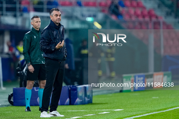 Marino Pusic head coach of FC Shakhtar Donetsk looks on during the UEFA Champions League 2024/25 League Phase MD1 match between Bologna FC a...