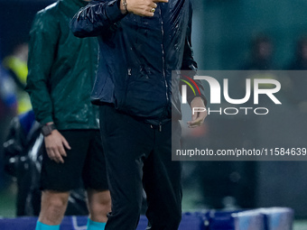 Marino Pusic head coach of FC Shakhtar Donetsk gestures during the UEFA Champions League 2024/25 League Phase MD1 match between Bologna FC a...