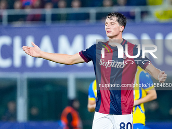 Giovanni Fabbian of Bologna FC looks dejected during the UEFA Champions League 2024/25 League Phase MD1 match between Bologna FC and FC Shak...