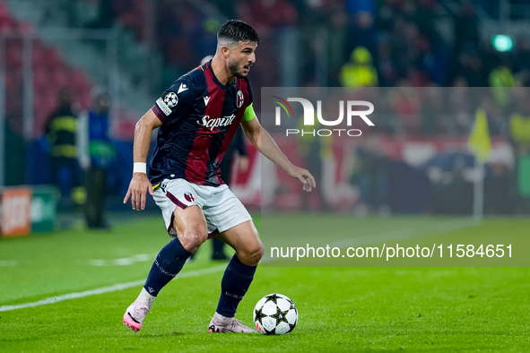 Riccardo Orsolini of Bologna FC during the UEFA Champions League 2024/25 League Phase MD1 match between Bologna FC and FC Shakhtar Donetsk a...