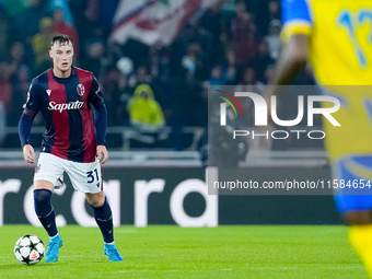 Sam Beukema of Bologna FC during the UEFA Champions League 2024/25 League Phase MD1 match between Bologna FC and FC Shakhtar Donetsk at Stad...