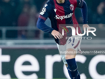 Sam Beukema of Bologna FC during the UEFA Champions League 2024/25 League Phase MD1 match between Bologna FC and FC Shakhtar Donetsk at Stad...