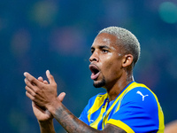 Pedrinho of FC Shakhtar Donetsk reacts during the UEFA Champions League 2024/25 League Phase MD1 match between Bologna FC and FC Shakhtar Do...