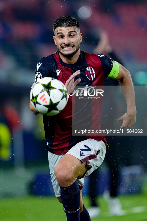 Riccardo Orsolini of Bologna FC during the UEFA Champions League 2024/25 League Phase MD1 match between Bologna FC and FC Shakhtar Donetsk a...