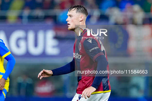 Sam Beukema of Bologna FC looks on during the UEFA Champions League 2024/25 League Phase MD1 match between Bologna FC and FC Shakhtar Donets...